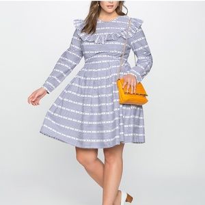 Eloquii Fit and Flair Dress with Frills